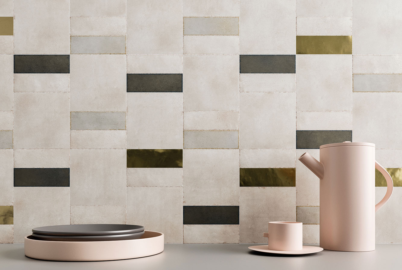 POTTERY SQUARE NATURAL / NATURAL / GREY / GRAPHITE & GOLD
